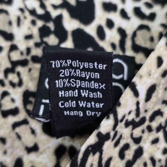 Womens Ciara Sun Woo Leopard Print Jumpsuit V Neck 3/4 Sleeves Polyester Size L - Picture 7 of 12